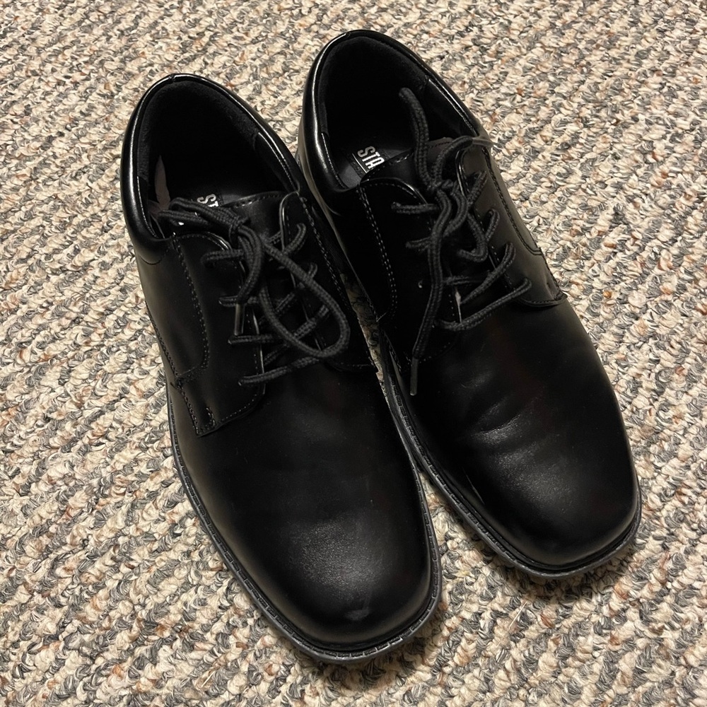 Boys Stacy Adams Black Leather Dress Shoes
